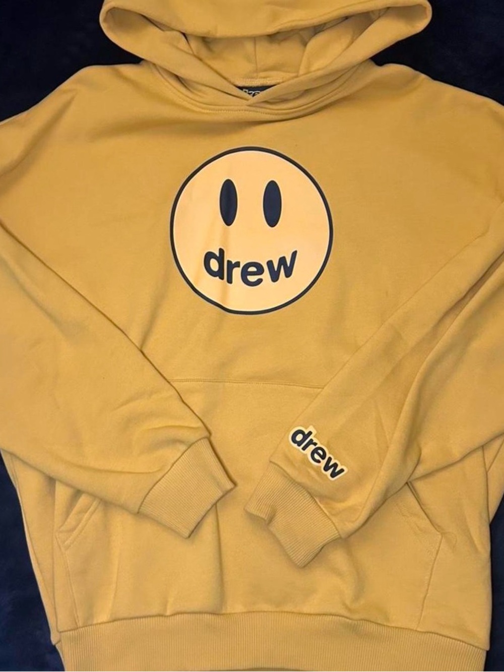 Drew house Mustard Yellow Smiley Logo hoodie